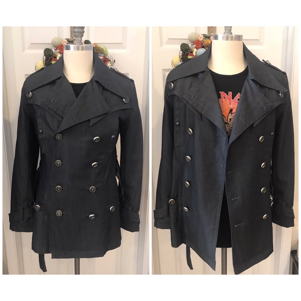 Monarchy Black Denim Double Breasted Jacket